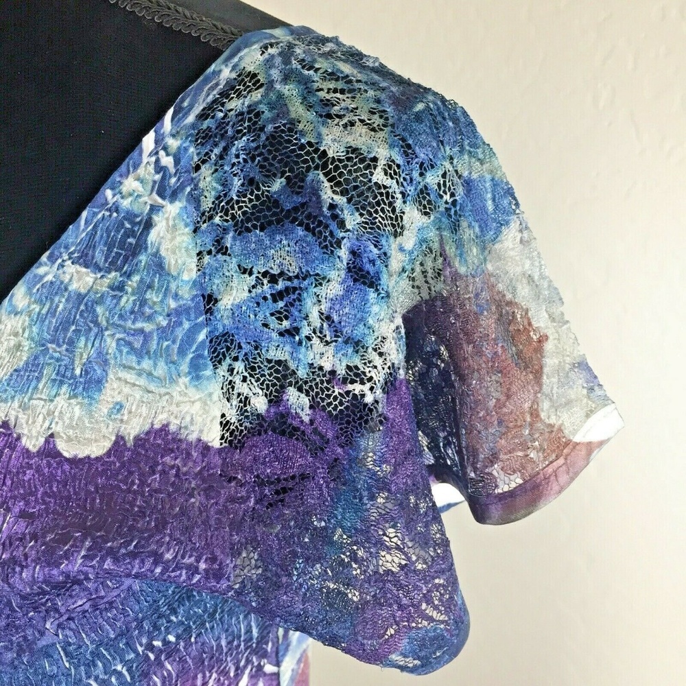 Komarov Floral Chiffon V-Neck Dress - Picture 6 of 8